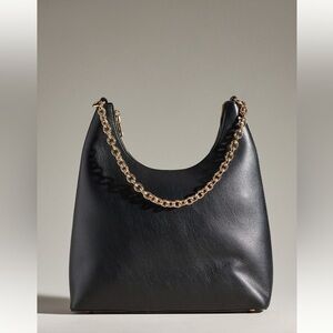 NWT new Anthropologie AOTA darcy faux leather shoulder bag crossbody black purse